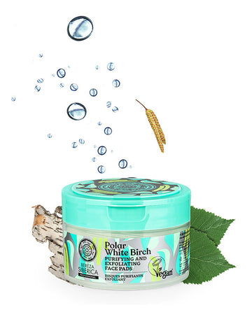 Natura Siberica Bereza Polar White Birch Pads Προσώπου για Καθαρισμό και Απολέπιση για Λιπαρή και Ακνεϊκή Επιδερμίδα 20τμχ